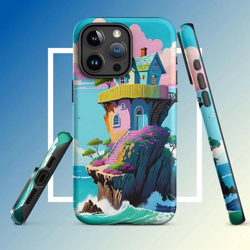 Ollieprint House on a Cliff Artwork Tough Case for iPhone® 11, 12, 13, 14, 15