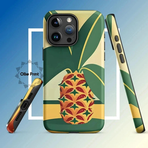 Ollieprint Pineapple Tropical Fruit Artwork Tough Case for iPhone® 11, 12, 13, 14, 15