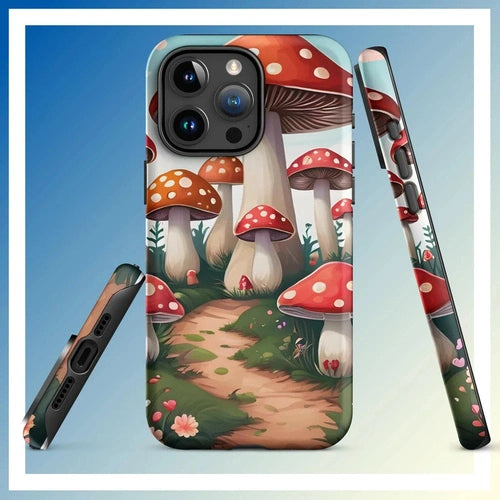 Ollieprint Mushroom Love Artwork Tough Case for iPhone® 11, 12, 13, 14, 15