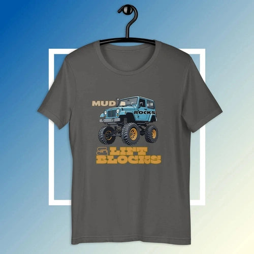 Mud Rocks and Lift Blocks Lifted Offroad Truck Tee t-shirt - Ollie Print Designs LLC
