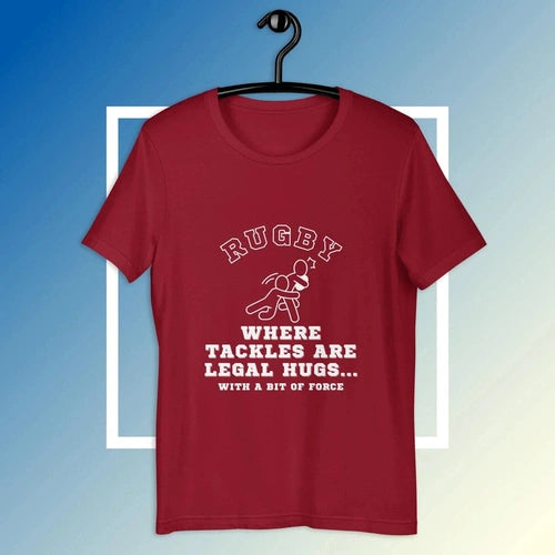 Rugby Tackles are Legal Hugs Tee T-shirt - Ollie Print Designs LLC