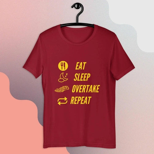 Eat Sleep Overtake Repeat Formula 1 Racing Unisex t-shirt - Ollie Print Designs LLC