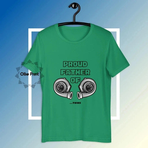 Mens Proud Father of Twin Turbos Boosted T-Shirt - Ollie Print Designs LLC