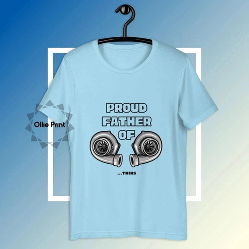 Mens Proud Father of Twin Turbos Boosted T-Shirt - Ollie Print Designs LLC