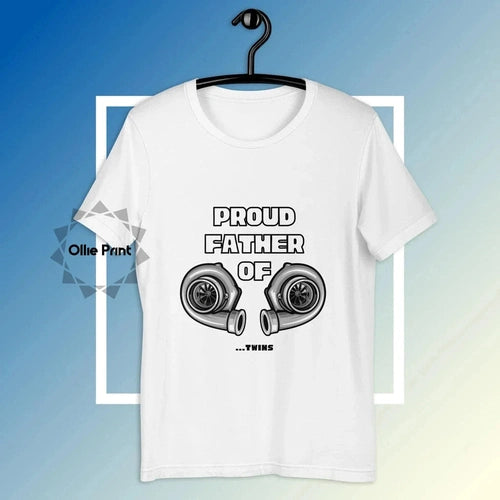 Mens Proud Father of Twin Turbos Boosted T-Shirt - Ollie Print Designs LLC