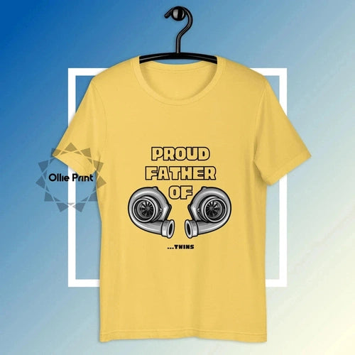 Mens Proud Father of Twin Turbos Boosted T-Shirt - Ollie Print Designs LLC