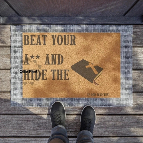 Not Like Us Hide the Bible Rap Lyrics Doormat - Ollie Print Designs LLC