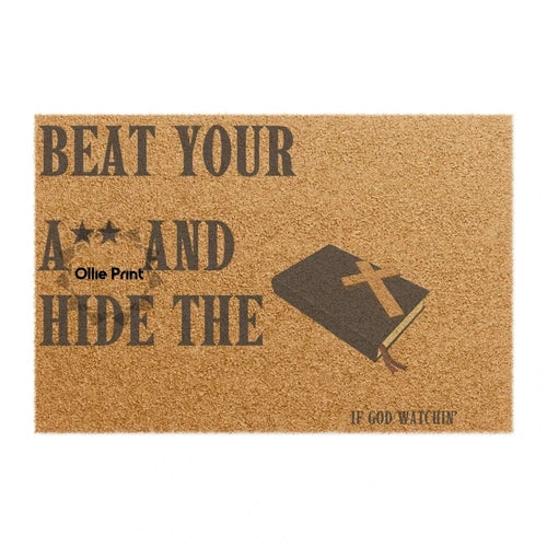 Not Like Us Hide the Bible Rap Lyrics Doormat - Ollie Print Designs LLC