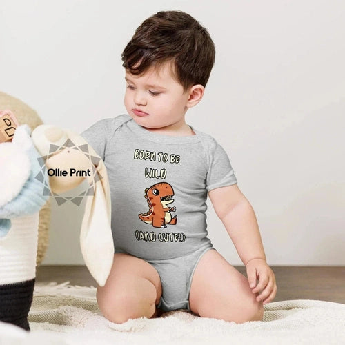 Baby Born To Be Wild (And Cute!) Short Sleeve One Piece - Ollie Print Designs LLC