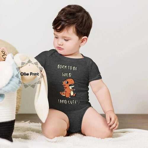 Baby Born To Be Wild (And Cute!) Short Sleeve One Piece - Ollie Print Designs LLC