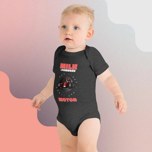 Milk Powered Motors Formula 1 Baby short sleeve one piece - Ollie Print Designs LLC