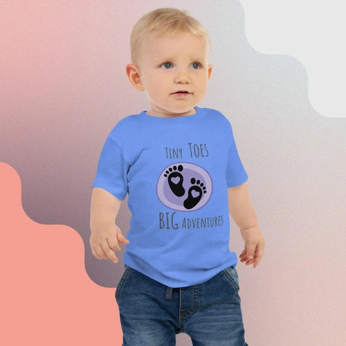 Baby Tiny Toes Big Adventures Jersey Short Sleeve Tee - Ollie Print Designs LLC