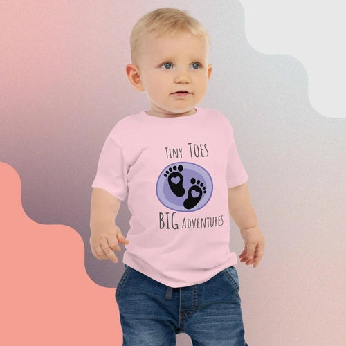 Baby Tiny Toes Big Adventures Jersey Short Sleeve Tee - Ollie Print Designs LLC