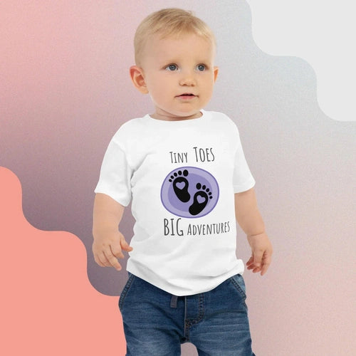 Baby Tiny Toes Big Adventures Jersey Short Sleeve Tee - Ollie Print Designs LLC