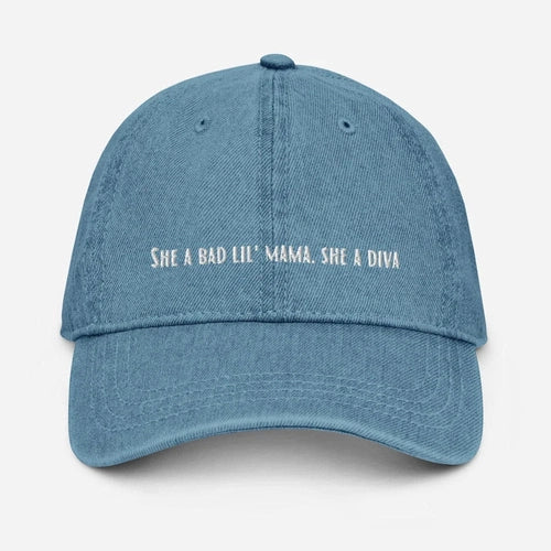 She a Bad Lil Mama She a Diva Womens Denim Hat - Ollie Print Designs LLC