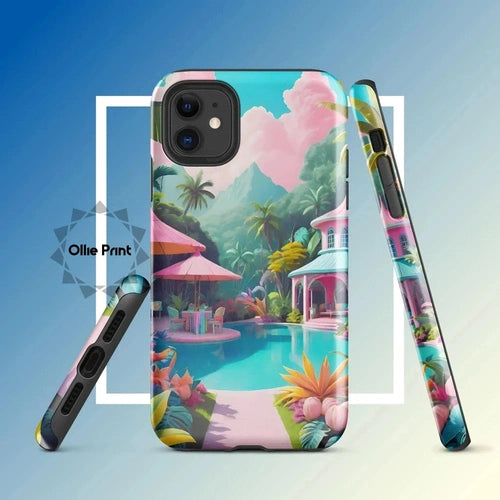 Ollieprint Pastel Pool Artwork Tough Case for iPhone® 11, 12, 13, 14, 15 - Ollie Print Designs LLC