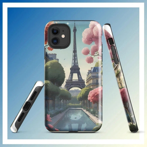 Parisian Chic: Eiffel Tower Art Tough Case for iPhone® 11 - 15 - Ollie Print Designs LLC