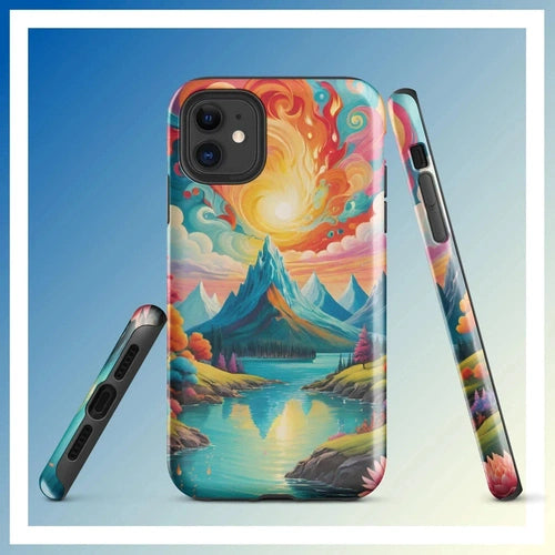 Ollie Print Fire and Water Art Tough Case for iPhone® 11, 12, 13, 14, 15 - Ollie Print Designs LLC