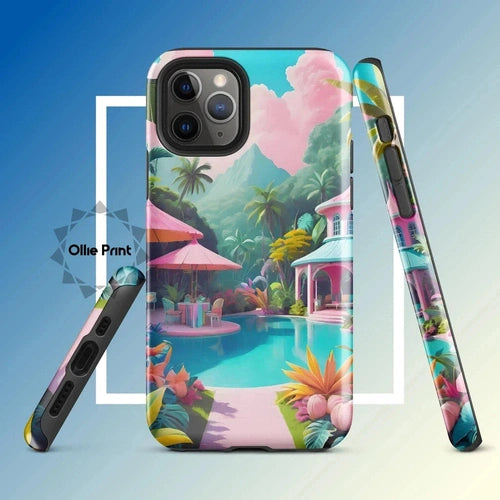 Ollieprint Pastel Pool Artwork Tough Case for iPhone® 11, 12, 13, 14, 15 - Ollie Print Designs LLC