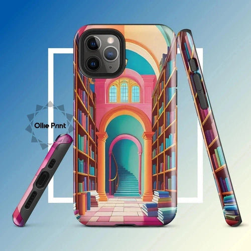 Ollieprint Enchanting Library Art Tough Case for iPhone® 11, 12, 13, 14, 15 - Ollie Print Designs LLC