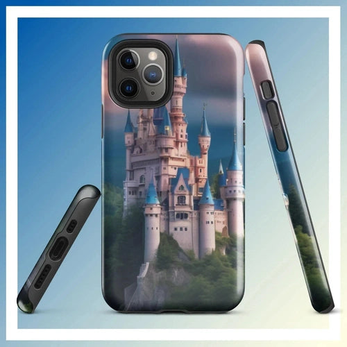 Ollieprint Surreal Castle on Hill Artwork Tough Case for iPhone® 11, 12, 13, 14, 15 - Ollie Print Designs LLC