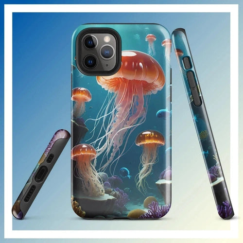 Ollieprint Jellyfish Ocean Tough Case for iPhone® 11, 12, 13, 14, 15 - Ollie Print Designs LLC