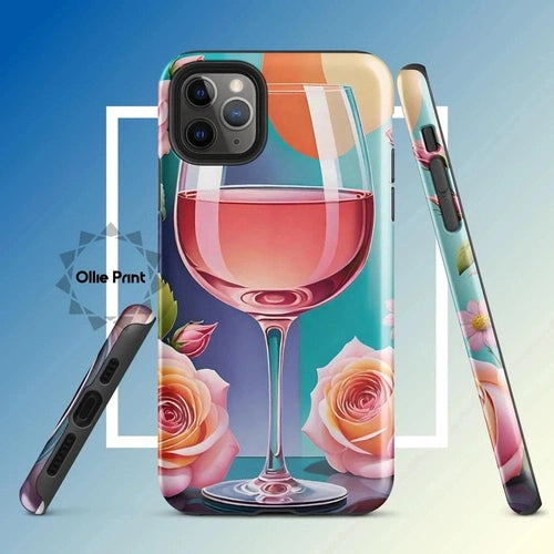 Ollieprint Rosé and Roses Tough Case for iPhone 11, 12, 13, 14, 15 - Ollie Print Designs LLC