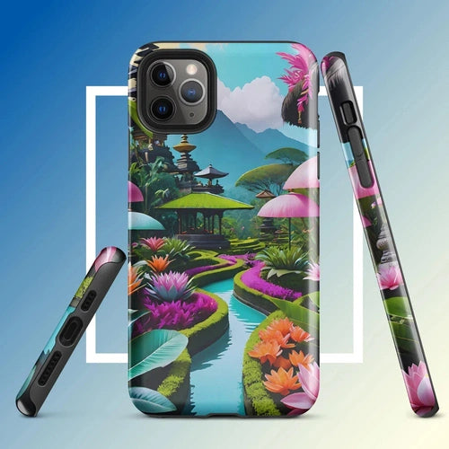 Ollieprint Asian Tea Garden Art Tough Case for iPhone® 11, 12, 13, 14, 15 - Ollie Print Designs LLC