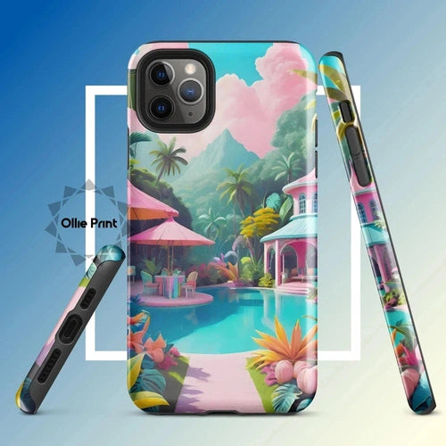 Ollieprint Pastel Pool Artwork Tough Case for iPhone® 11, 12, 13, 14, 15 - Ollie Print Designs LLC