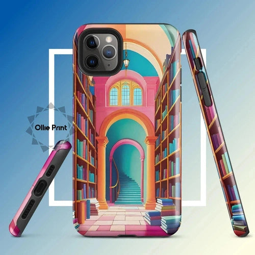 Ollieprint Enchanting Library Art Tough Case for iPhone® 11, 12, 13, 14, 15 - Ollie Print Designs LLC