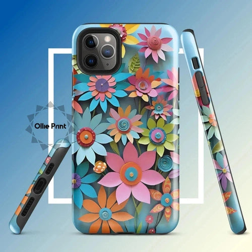 Ollieprint Paper Flowers Art Tough Case for iPhone® 11, 12, 13, 14, 15 - Ollie Print Designs LLC