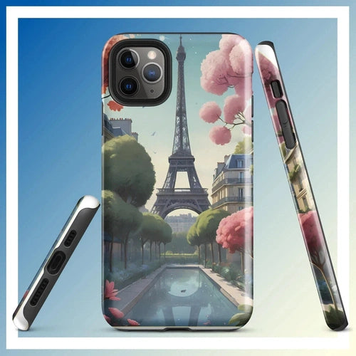 Parisian Chic: Eiffel Tower Art Tough Case for iPhone® 11 - 15 - Ollie Print Designs LLC