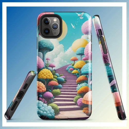 Ollieprint Stairway to the Sky Art Tough Case for iPhone® 11, 12, 13, 14, 15 - Ollie Print Designs LLC