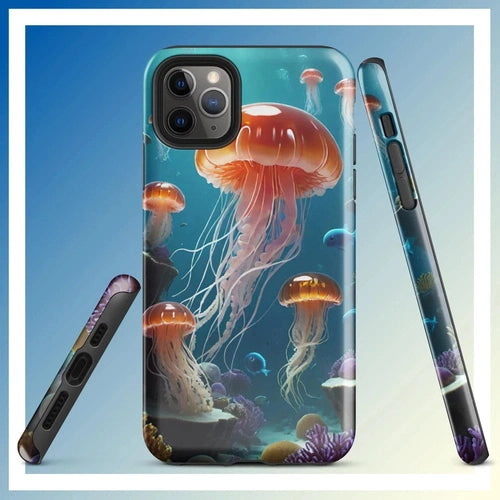 Ollieprint Jellyfish Ocean Tough Case for iPhone® 11, 12, 13, 14, 15 - Ollie Print Designs LLC