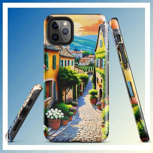 Ollieprint French Country Village Artwork Tough Case for iPhone® 11, 12, 13, 14, 15 - Ollie Print Designs LLC