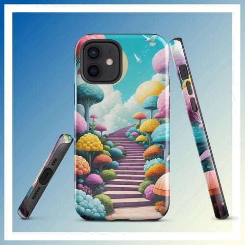 Ollieprint Stairway to the Sky Art Tough Case for iPhone® 11, 12, 13, 14, 15 - Ollie Print Designs LLC