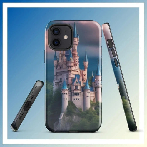 Ollieprint Surreal Castle on Hill Artwork Tough Case for iPhone® 11, 12, 13, 14, 15 - Ollie Print Designs LLC