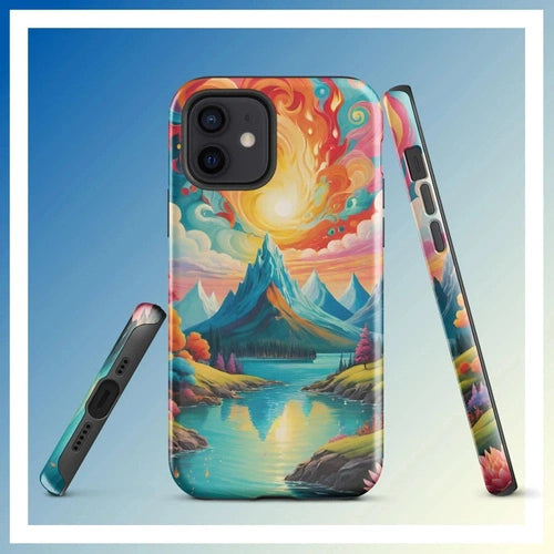 Ollie Print Fire and Water Art Tough Case for iPhone® 11, 12, 13, 14, 15 - Ollie Print Designs LLC