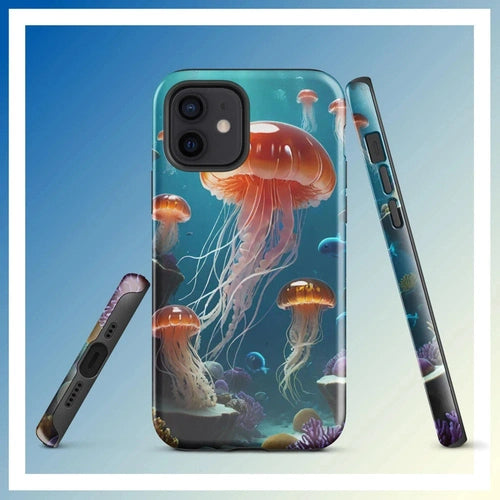 Ollieprint Jellyfish Ocean Tough Case for iPhone® 11, 12, 13, 14, 15 - Ollie Print Designs LLC