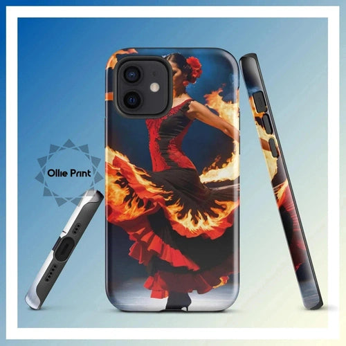 Ollieprint Fire Flamenco Dancer Art Tough Case for iPhone® 11, 12, 13, 14, 15 - Ollie Print Designs LLC