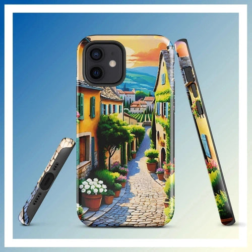 Ollieprint French Country Village Artwork Tough Case for iPhone® 11, 12, 13, 14, 15 - Ollie Print Designs LLC