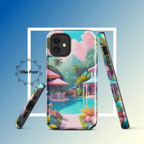 Ollieprint Pastel Pool Artwork Tough Case for iPhone® 11, 12, 13, 14, 15 - Ollie Print Designs LLC