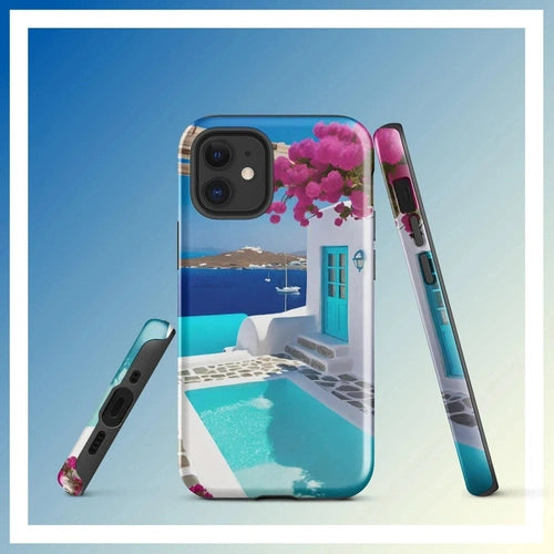 Ollieprint Greece Seaside Dream Artwork Tough Case for iPhone® 11, 12, 13, 14, 15 - Ollie Print Designs LLC