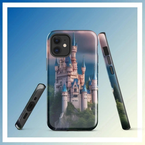 Ollieprint Surreal Castle on Hill Artwork Tough Case for iPhone® 11, 12, 13, 14, 15 - Ollie Print Designs LLC