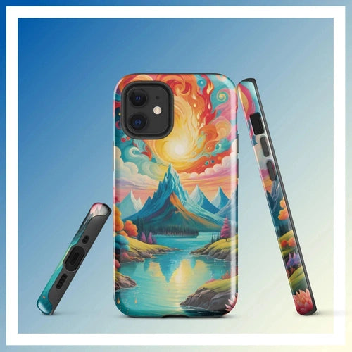 Ollie Print Fire and Water Art Tough Case for iPhone® 11, 12, 13, 14, 15 - Ollie Print Designs LLC