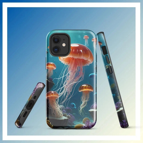 Ollieprint Jellyfish Ocean Tough Case for iPhone® 11, 12, 13, 14, 15 - Ollie Print Designs LLC