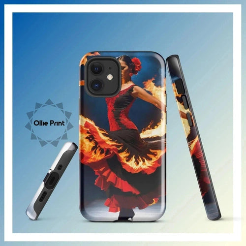 Ollieprint Fire Flamenco Dancer Art Tough Case for iPhone® 11, 12, 13, 14, 15 - Ollie Print Designs LLC