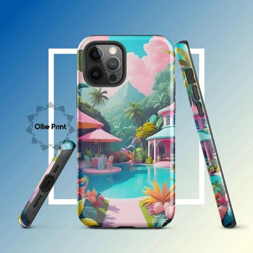 Ollieprint Pastel Pool Artwork Tough Case for iPhone® 11, 12, 13, 14, 15 - Ollie Print Designs LLC