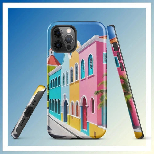 Ollieprint Dutch Caribbean City Artwork Tough Case for iPhone® 11, 12, 13, 14, 15 - Ollie Print Designs LLC