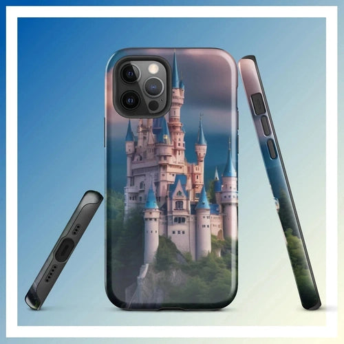 Ollieprint Surreal Castle on Hill Artwork Tough Case for iPhone® 11, 12, 13, 14, 15 - Ollie Print Designs LLC